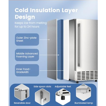 Nugget Ice Maker - 66Lbs/Day Commercial Ice Machine