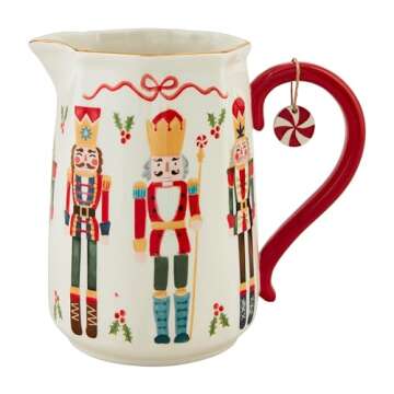Elegant Mud Pie Nutcracker Pitcher 50 oz Red
