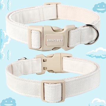 ARING PET Adjustable White Dog Collar - Stylish & Comfortable