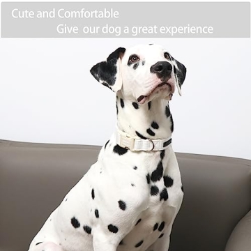 ARING PET Adjustable White Dog Collar - Stylish & Comfortable