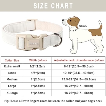 ARING PET Adjustable White Dog Collar - Stylish & Comfortable