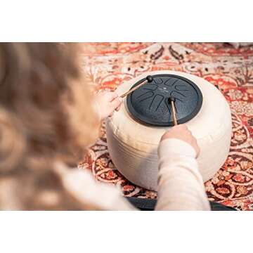 Meinl Sonic Energy Steel Tongue Drum 8 Notes 7" with Mallets, Bag — Sound Healing Instrument for Musical Education, Meditation, ASMR, Yoga