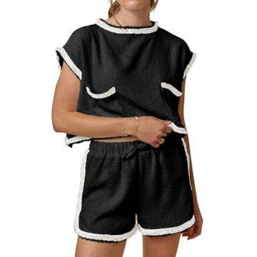 Chic Aedceal Women's Summer Tweed Set with Pockets