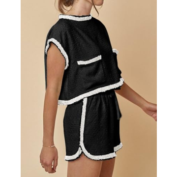 Chic Aedceal Women's Summer Tweed Set with Pockets