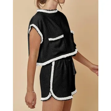 Chic Aedceal Women's Summer Tweed Set with Pockets