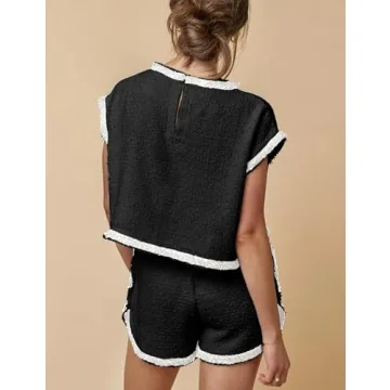 Chic Aedceal Women's Summer Tweed Set with Pockets