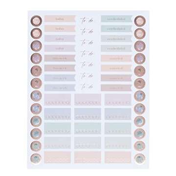 7" x 9" Sticker Pack - In Bloom. 4 Foiled Sticker Sheets with Various Designs. Fun and Function Designs to Optimize Life Planner Organization by Erin Condren.