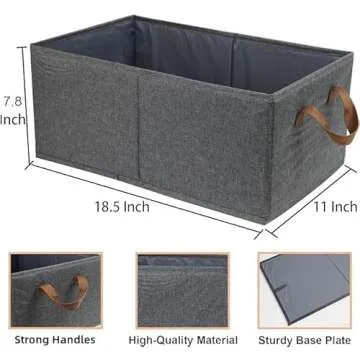Pack of 3 Large Capacity Storage Bins Closet Organizer System, Sturdy Foldable Storage Boxes for Organizing Clothing, Sheets, Toys, Books - Shelf Organizer Shelves Basket Storage Bin