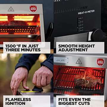 Otto Grill Original Infrared Steak Grill, 1500°F Fast