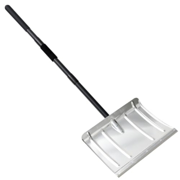 Snow Shovel for Driveway, 53/66 inches Aluminum Snow Removal Shovel Heavy Duty Metal Snow Shovels fo...