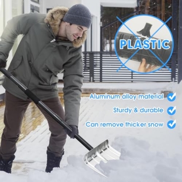 Adjustable Heavy Duty Aluminum Snow Shovel for Winter