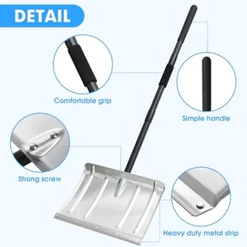 Adjustable Heavy Duty Aluminum Snow Shovel for Winter