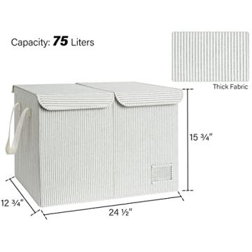 Stylish StorageWorks Toy Organizer for Kids - Grey Stripes