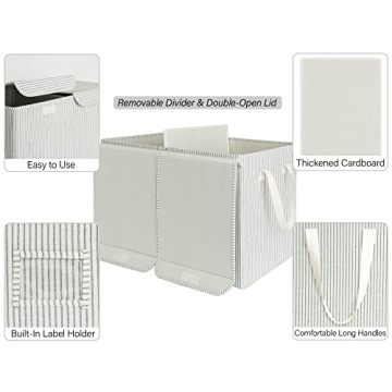 Stylish StorageWorks Toy Organizer for Kids - Grey Stripes