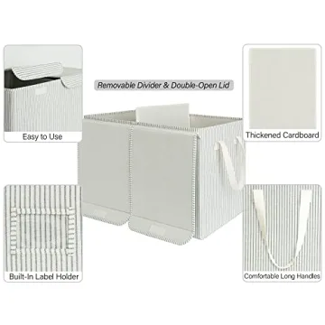 Stylish StorageWorks Toy Organizer for Kids - Grey Stripes