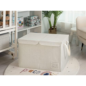 Stylish StorageWorks Toy Organizer for Kids - Grey Stripes