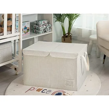 Stylish StorageWorks Toy Organizer for Kids - Grey Stripes