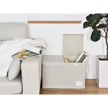 Stylish StorageWorks Toy Organizer for Kids - Grey Stripes