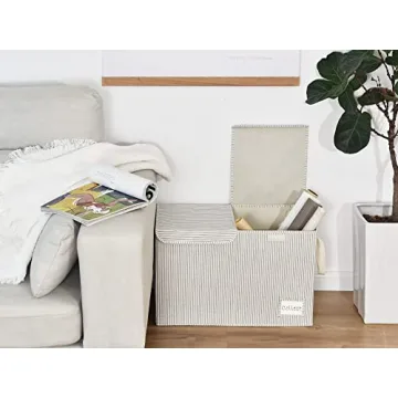 Stylish StorageWorks Toy Organizer for Kids - Grey Stripes