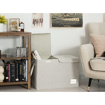 Stylish StorageWorks Toy Organizer for Kids - Grey Stripes