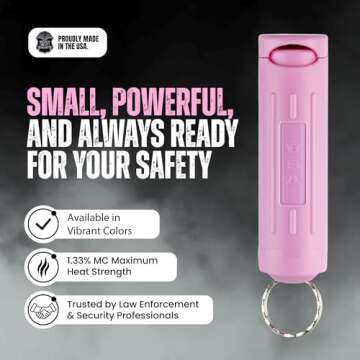 Police Magnum Keychain Pepper Spray Flip Top Safety- Maximum Heat Strength OC with Dye- Self Defense...