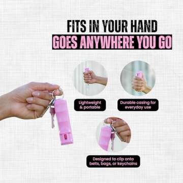 Police Magnum Keychain Pepper Spray Flip Top Safety- Maximum Heat Strength OC with Dye- Self Defense- Made in The USA- 1 Pack Soft Pink FT