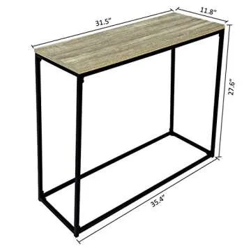 C-Hopetree Console Narrow Entry Table for Entryway Hallway Sofa - Black Metal