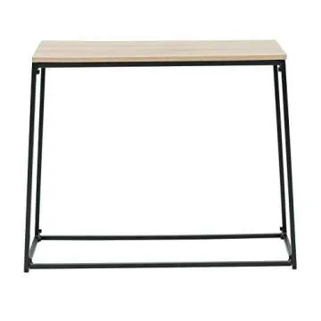 C-Hopetree Console Narrow Entry Table for Entryway Hallway Sofa - Black Metal