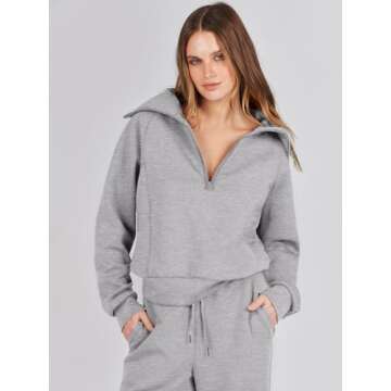 ANRABESS Women 2 Piece Outfits Sweatsuit Oversized Sweatshirt Sweatpants Tracksuit Sweat Lounge Matching Set 2025 Fall Trendy Light Grey X-Large