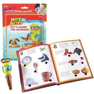 Educational Insights Hot Dot Jr. Let's Learn the Alphabet Interactive Book & Pen Set