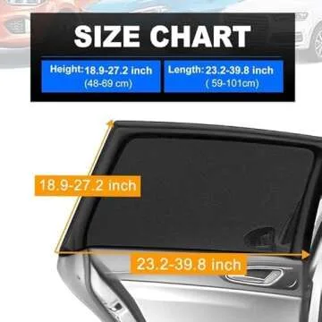 Car Window Shades:PEMOTech 2 Pack Certified Car Side Window Sun Shades, UV Protection Breathable Spandex Baby Window Covers, Universal Fit Most (99%) of Cars, Protect Privacy for Family (27.2"x39.8")