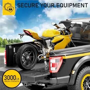 AUGO Retractable Ratchet Straps | 2 Heavy Duty Ratchet Straps Self Retractable Tie Down Straps with Soft Loops & Storage Bag for Motorcycle, Truck, Trailer, Cargo Van | 3000 Lb Break Strength 2” x 10’