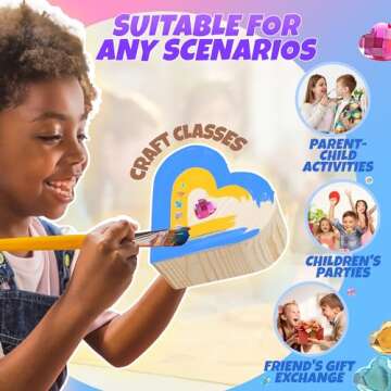 SMILESSKIDDO Paint Your Own Wooden Heart Treasure Box Kit - DIY Wooden Jewelry Box for Kids 4-8, Arts and Crafts for Kids 4-6 - Art&Crafts Kit Gifts for 8-12 Year Old Girls,Crafts for Girls 6-8