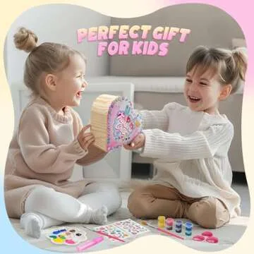 SMILESSKIDDO Paint Your Own Wooden Heart Treasure Box Kit - DIY Wooden Jewelry Box for Kids 4-8, Arts and Crafts for Kids 4-6 - Art&Crafts Kit Gifts for 8-12 Year Old Girls,Crafts for Girls 6-8