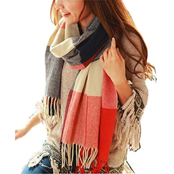 Wander Agio Women's Fashion Long Shawl - Cozy, Stylish Orange Red Scarf