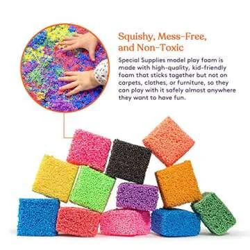 Special Supplies Fun Foam Modeling Foam Beads Play Kit, 12 Blocks Children’s Educational Clay for ...