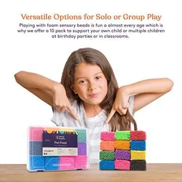 Special Supplies Fun Foam Modeling Foam Beads Play Kit, 12 Blocks Children’s Educational Clay for Arts Crafts Kindergarten, Preschool Kids Toys Develop Creativity, Motor Skills, Reusable Container