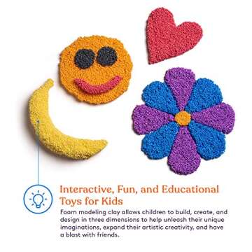 Special Supplies Fun Foam Modeling Foam Beads Play Kit, 12 Blocks Children’s Educational Clay for Arts Crafts Kindergarten, Preschool Kids Toys Develop Creativity, Motor Skills, Reusable Container