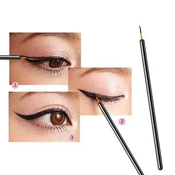 TygoMall 100pcs Disposable Eyeliner Makeup Brushes With Covers On the Hair, Makeup Eye Liner Tools Wands Applicator(Size: 9cm, Color: Black)