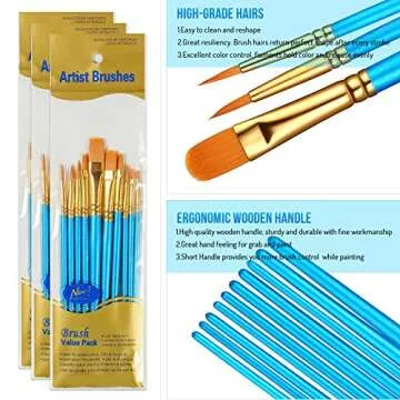 Sooez 30Pcs Art Paint Brushes Set for All Artists