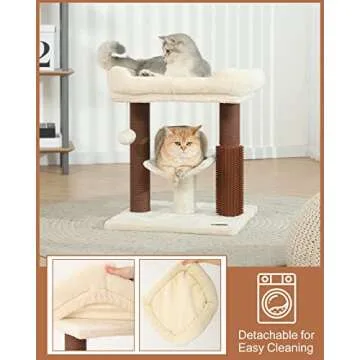 Hoopet cat Tree Tower,cat Scratching Post for Indoor Cats,Featuring with Super Cozy Perch,Cat Self Groomer and Interactive Dangling Ball Great for Kittens and Cats…
