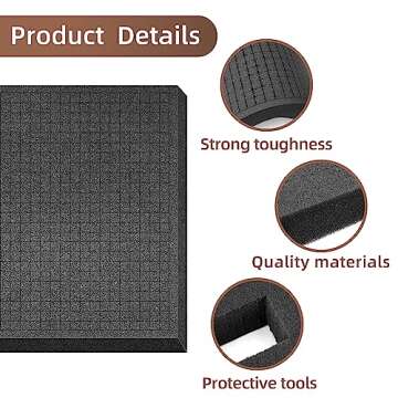 DECOHS 4 Pcs Pick and Pluck Foam- 12 x 12 x 2 Inch Pick Apart Foam Insert- Pluck Pre Cube Sheet Foam with Bottom Use for Board Game Box Cases Storage Drawer