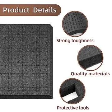 DECOHS 4 Pcs Pick and Pluck Foam- 12 x 12 x 2 Inch Pick Apart Foam Insert- Pluck Pre Cube Sheet Foam with Bottom Use for Board Game Box Cases Storage Drawer