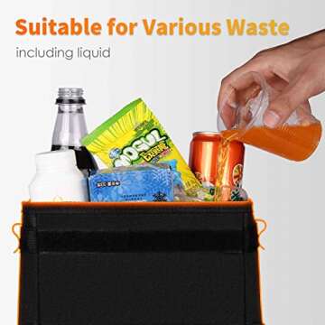 HOTOR Car Trash Can-2-Gallon, Foldable and Waterproof Car Accessory for Interior, 100% Leakproof Car...