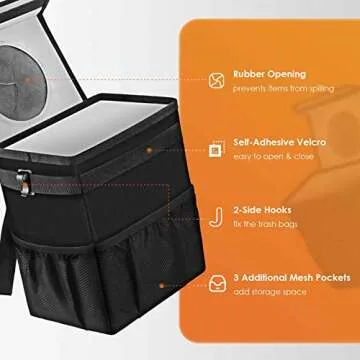 HOTOR Car Trash Can-2-Gallon Waterproof Organizer