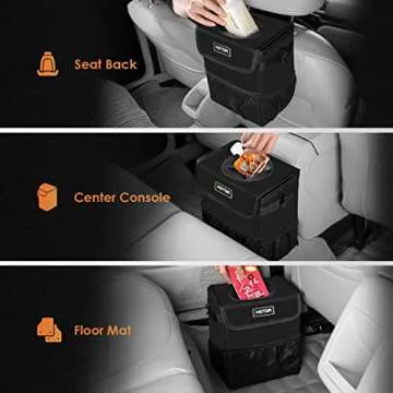 HOTOR Car Trash Can-2-Gallon Waterproof Organizer