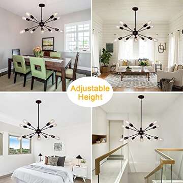 BONLICHT 10 Lights Modern Sputnik Chandelier Lighting