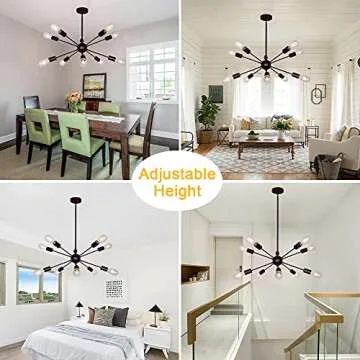 BONLICHT 10 Lights Modern Sputnik Chandelier Lighting