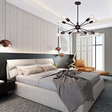 BONLICHT 10 Lights Modern Sputnik Chandelier Lighting