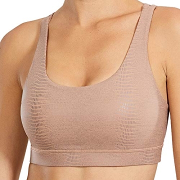 CRZ YOGA Women's Strappy Sports Bras Fitness Workout Padded Yoga Bra Criss Cross Back Faux Leather N...